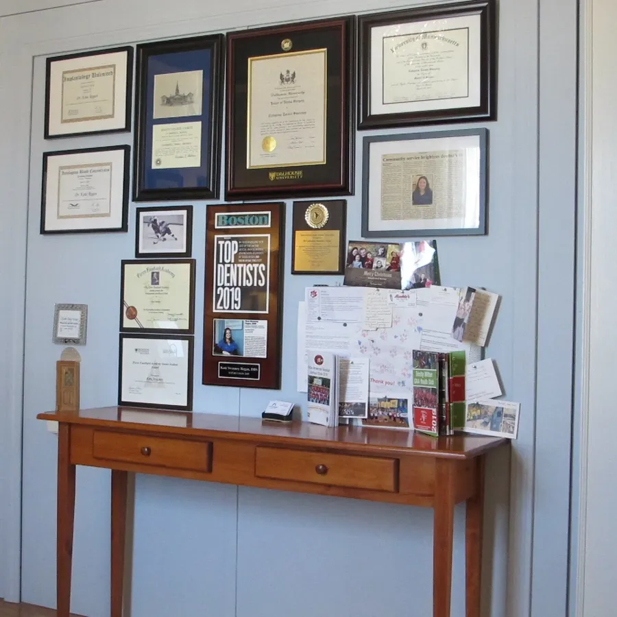 Diplomas and awards in the office